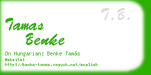 tamas benke business card